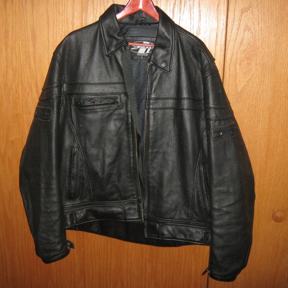 Joe Rocket Perforated Leather Motorcycle Jacket Biker.